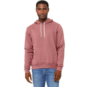 Sweat à capuche Bella + Canvas pour homme, 100 % coton molletonné, coupe classique (3719) DEEP HEATHER, style uni, manches longues, imprimé numérique sur le devant - Product Image 3