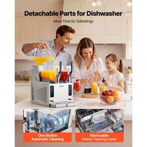 Macchina per Slushie Autopulente con 2 Serbatoi da 3L/100oz, per Uso Domestico, Senza Ghiaccio, Include Preparatore di Margarita - Product Image 5
