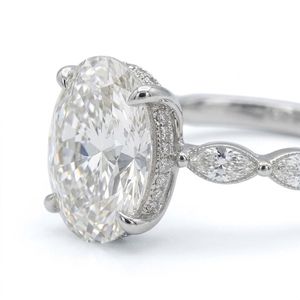 Sparkling 8k White Gold <b>Diamond</b> <b>Ring</b> for Women Elegant Engagement Wedding Jewelry Gift Idea - Product Image 4