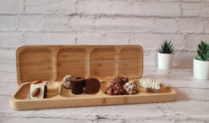 Plato de aperitivos de madera pulida para parejas y mujeres para Decoración de cocina y regalo de inauguración de la casa - Product Image 3