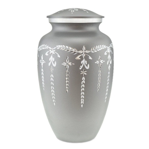 Classic Green Metal Funeral Cremation Urn <b>Keepsake</b> Luxury Engraved Leaves <b>Ash</b> Container Protective Memorial Urns <b>for</b> <b>Ashes</b> - Product Image 2