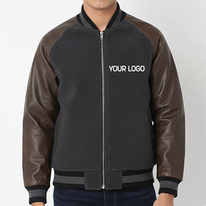 เสื้อแจ็คเก็ตเบสบอลปักลายคุณภาพสูงแบบ OEM สำหรับผู้ชาย สไตล์วิทยาลัย  แบบกำหนดเองได้  แขนหนัง  สำหรับฤดูหนาว  สไตล์สตรีทแฟชั่น  ปรับแต่งได้ - Product Image 1