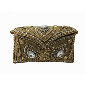 Sacs à main de soirée pour femmes en métal perlé, qualité inégalée, doublure en soie, légers, élégants, personnalisables, pour mariage - Grande Vente - Product Image 1