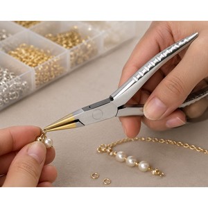 Snipe Nose Pliers Brass <b>Piercing</b> Tools Non Marring Jewelry Making Tool ZetomedPro - Product Image 6