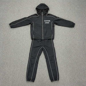 Men's High Quality Polyester/Nylon Hooded <b>Wind</b> <b>Breaker</b> Tracksuit Waterproof Lightweight Winter Rain Suit Solid Color Breathable - Product Image 5