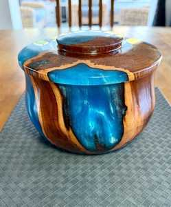 HANDMADE <b>DECOR</b> NATURAL WOODEN RESIN SALAD BOWL <b>LID</b> Polished Durable Lightweight High Quality Eco Friendly Food Serving - Product Image 5