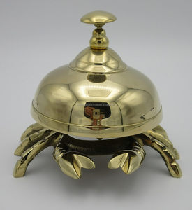 Campana de escritorio de cangrejo de latón, campana de escritorio de estilo de cangrejo de diseño antiguo pulido liso para Hotel y oficina, campana de llamada Peon, regalos decorativos de mesa - Product Image 3