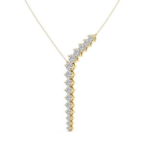 Collier pendentif cascade en or blanc 10k/12k/14k/18k fait main par un designer, avec diamant de laboratoire (3 CT) Tw. Pour femmes et filles - Product Image 3
