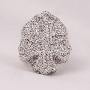 Bague Croix de Luxe en Argent Sterling 925 avec Moissanite – Bague Croix Gothique Sertie de Diamants pour Homme - Product Image 1