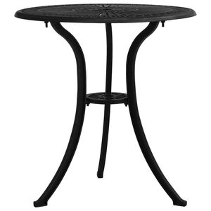 Set Bistrot in Alluminio Pressofuso Nero Resistente, Tre Pezzi, Arredamento da Giardino - Product Image 6