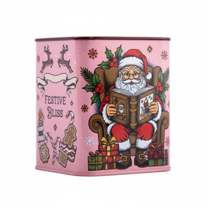 Boîte en métal carrée en fer blanc pour chocolat, bonbons, thé et emballages cadeaux - Product Image 3