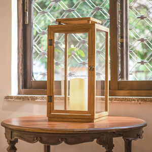 Faroles de Madera Impermeables de Fábrica, Decorativos con Velas sin Llama, Faroles Decorativos para Decoración del Hogar, Interior y Exterior - Product Image 1