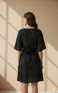 Vestido Midi Casual para Mujer, Moderno y Sencillo, con Tirantes Finos, Sin Mangas, Corte en A, Cintura Natural, Estampado de Lunares, Fluido y Transpirable, 100% Casual - Product Image 2