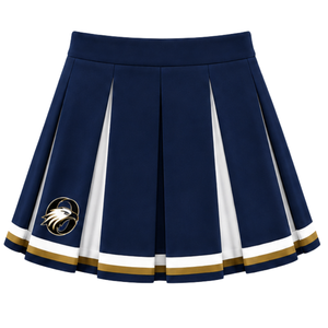 Jupe plissée bleu marine et or blanc pour femme, taille haute, pour cheerleading, performance sportive, danse, uniforme d'équipe - Product Image 1