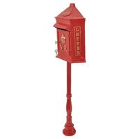 Boîte aux lettres métallique résistante aux intempéries à montage au sol pour jardin, avec support piliers, pour la réception et l'envoi de courrier, décoration extérieure