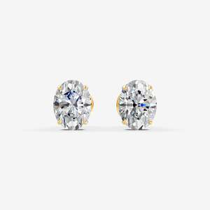 ต่างหูเพชรทรงรีคลาสสิก GRA Certified Lab Grown Diamond รุ่นใหม่ล่าสุด ทองคำ 18K สีเหลืองทอง ดีไซน์ทันสมัย ต่างหูหรูหราสำหรับผู้หญิง - Product Image 1