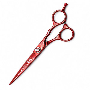 Tijeras Profesionales para Cabello Rojo, Acero Inoxidable, Punta Afilada, para Diestros, Mango Corto, Uso en Salón - Product Image 5