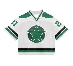 Custom Streetwear Trendy Printed Breathable Football Shirt Design Logo Mesh Cropped Boxy Fit 100% Polyester Jerseys - Product Image 2