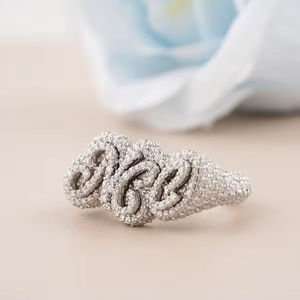 แหวนเงินแท้ชุบโรเดียมสุดหรู ประดับเพชรเม็ดเล็ก สไตล์ฮิปฮอป รุ่นปี 2022 สำหรับผู้หญิง สวมใส่ในงานปาร์ตี้ เครื่องประดับแฟชั่น - Product Image 1