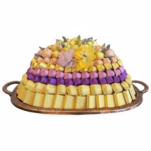 Classic Designer Decorative Chocolate Serving Tray High Quality Hammered Gold Finish Metal Chocolate Tray <b>Dessert</b> Display - Product Image 6