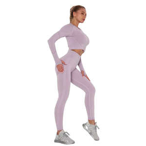 Conjunto Deportivo de Dos Piezas para Mujer, de Alta Calidad, Transpirable y Sexy, para Gimnasio, Fitness y Yoga, con MOQ Bajo - Product Image 1