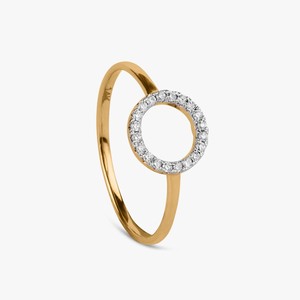 Anillos Apilables de Eternidad con Círculo Abierto de Diamantes Cultivados en Laboratorio, Anillos Modernos, Elegantes y Sencillos de Oro Sólido de 14k con Pavé Redondo, Fabricante - Product Image 1