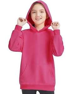 Vente en gros de sweats à capuche pour enfants, couleurs roses, en molleton de coton French Terry, respirants - Product Image 3