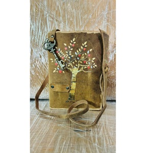 Carnet de notes/journal en cuir antique fait main, design Arbre de Vie vintage, reliure promotionnelle en papier, avec bord festonné - Product Image 3