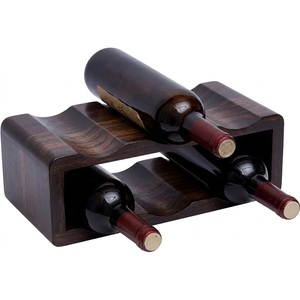 Support à vin de comptoir en bois d'acacia massif de qualité supérieure, moderne, pour 6 bouteilles, idéal pour la maison, la cuisine ou le bar – Meilleur prix - Product Image 1