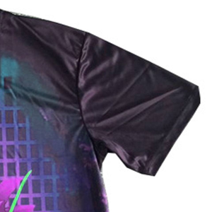 T-shirt pour homme à imprimé dragon violet, manches courtes, col rond, séchage rapide, coupe classique, style streetwear, en polyester tricoté - Product Image 3