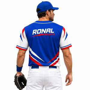 Camiseta de Béisbol Personalizada, Ropa Deportiva de Alto Rendimiento, Uniforme de Entrenamiento, Manga Corta, 100% Poliéster, Secado Rápido - Product Image 4