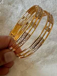 Bracelet en laiton plaqué or de qualité supérieure, fait à la main, traditionnel, classique, vintage, bracelet de mariage pour femmes, bijoux de mode - Product Image 3