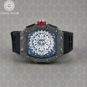 Charm_Jewells Vintage Luxury Men's Stainless Steel Watch 40mm Case Analog Mechanical Movement <b>Chronograph</b> Diamond Accents Glass - Product Image 1