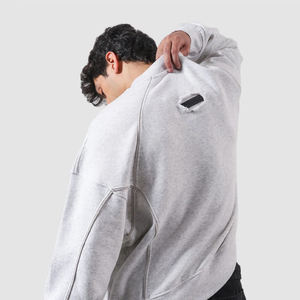 Sudadera de cuello redondo para hombre, de peso pesado, cómoda, de color sólido, personalizable y transpirable. - Product Image 3