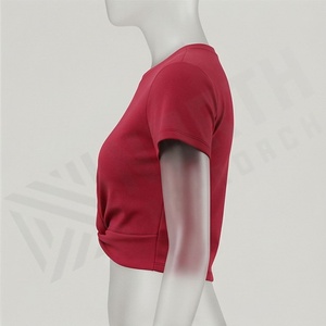 Camiseta Corta Premium para Mujer, Corte Regular, Color Personalizado, Manga Corta Informal, Ropa Básica de Moda - Product Image 3