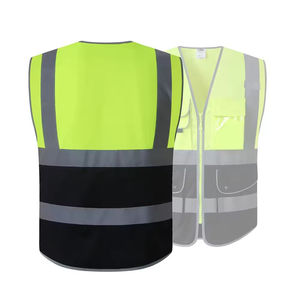 Gilet de travail de sécurité pour hommes avec impression de logo personnalisé, haute visibilité, vêtements de travail réfléchissants pour les travaux de construction et industriels - Product Image 2