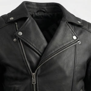 Chaqueta de Motero Acolchada Personalizable para Hombre, de Piel Vacuna, con Cierre Frontal Completo, Impermeable, Elegante para Invierno, Color Personalizado - Product Image 4