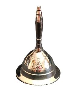 Campana de Latón para Altar, Campana de Mano Triquetra Pandulam para Oración Espiritual, Campana de Latón de 3 Pulgadas de Sonido Potente, de Indian Consigners - Product Image 1
