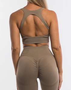 High Quality Fitness Custom Logo Cross Back Yoga Crop Top Ladies High Impact Backless Gym sport bra women - Product Image 2