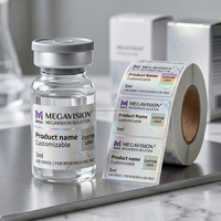 Étiquettes vierges pour flacons de peptides à haute adhérence, autocollants en vinyle imperméables pour flacons en verre de laboratoire