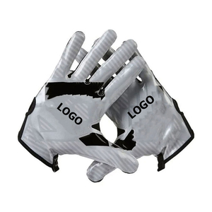 Gants de football américain personnalisés par sublimation, paume en silicone adhésif, équipement professionnel pour receveur, design entièrement imprimé, directement de l'usine - Product Image 1