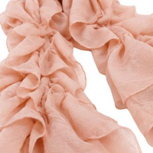 Pink Ruffle Scarf Women Soft Fashion <b>Wrap</b> Shawl Elegant Layered Design Lightweight Neck Accessory Casual Style Winter Apparel - Product Image 6
