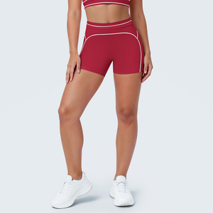 High Waist Elastic <b>Shorts</b> <b>Spandex</b>/Nylon Material Quick Dry Mesh Decoration - Product Image 2