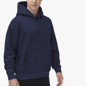 Sweat à capuche oversize en molleton épais 380 grammes pour homme, en polyester/coton, couleur unie, avec poches, anti-rétrécissement et anti-boulochage - Product Image 3