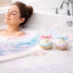 GMP Certified Customize Organic Luxury Cupcake Shape Bath Bombs Dried Roses 100% Natural Ingredients Bulk Relaxing Bath ball - Product Image 5