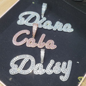 <b>Custom</b> <b>Name</b> <b>Necklace</b> Moissanite Diamond Iced Out Hip Hop Pendant Luxury Jewelry Gift - Product Image 4