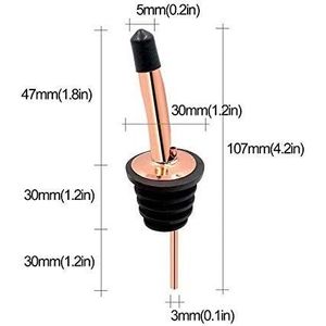 Lot de 24 becs verseurs en acier inoxydable or rose pour spiritueux, bouchons de vin avec capuchons anti-poussière, verseurs pour bouteilles - Product Image 2