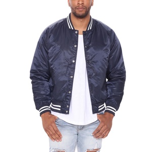 Customized Logo Printed Plus Size Baseball Jacket For <b>Men</b> Streetwear Satin Button Up Varsity College Baseball Jacket - Product Image 2