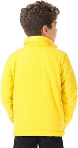 Chaqueta Acolchada Ligera con Capucha para Hombre, Color Amarillo, Cierre de Cremallera, Informal, Cálida, Resistente al Viento, 100% Plumón, Relleno de 200g-250g - Product Image 4
