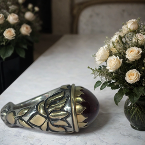 Bague bicolore en or 18 carats et argent sterling 925 faite à la main, tourmaline pastèque, style classique pour mariage et fête de femme - Product Image 1